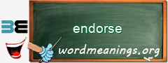 WordMeaning blackboard for endorse